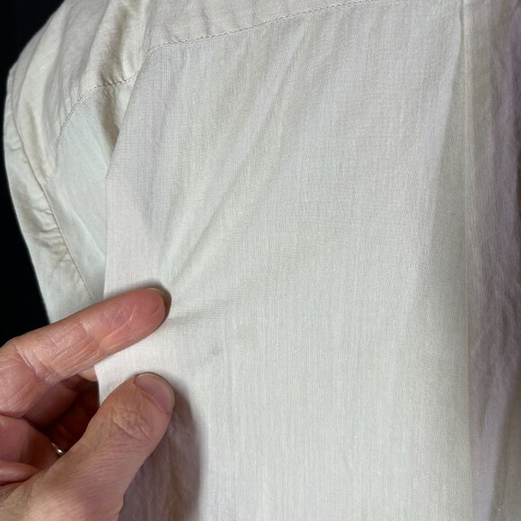 Theory Size M Classic Straight Shirt Cotton Beige Button-Up Long Sleeve - Picture 9 of 15